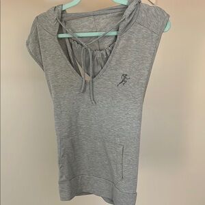 Gray Sleeveless Hoodie Top